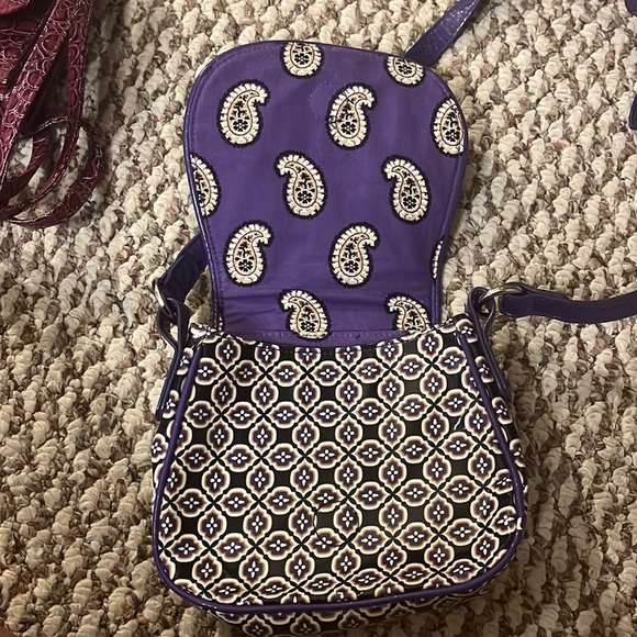 purple/white vera bradley mini purse; barely used and great condition! - Picture 2 of 5